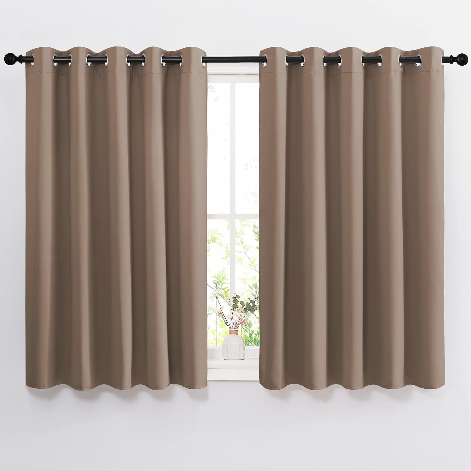 NICETOWN Insulated Blackout Curtains and Drapes - Microfiber Energy Saving Thermal Insulated Solid Grommet Blackout Draperies for Kitchen…