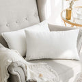 Miulee Velvet Throw Pillow Covers 12x20 Inch, Pack of 2 - Pure White, Soft Solid Lumbar Decorative Pillow Covers Modern Luxury Home Decor f…