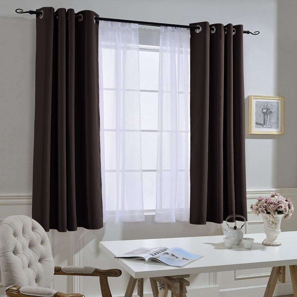 Nicetown Blackout Curtains Panels for Window - Triple Weave Energy Saving Thermal Insulated Solid Grommet Blackout Drapes for Kitchen (1 Pa…
