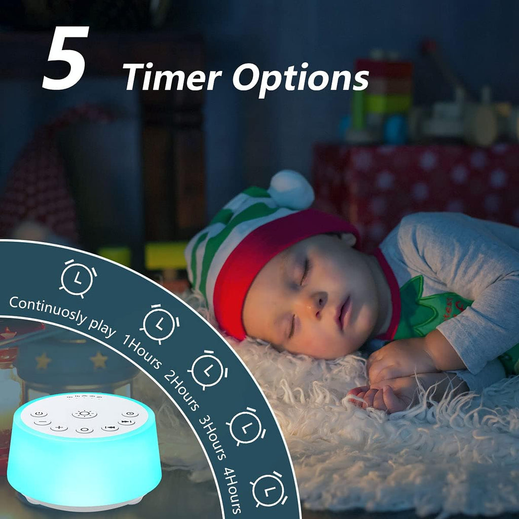 Color Noise Sound Machines with 10 Colors Night Light 25 Soothing Sounds and Sleep White Noise Machine 32 Volume Levels 5 Timers…