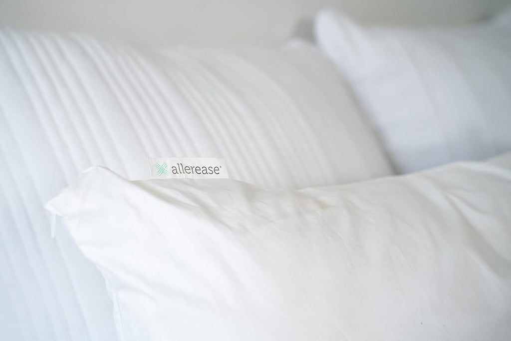 AllerEase 100% Breathable Cotton Pillow Protector for Sleeping - 4 Pack, White 4 Pack Cotton White