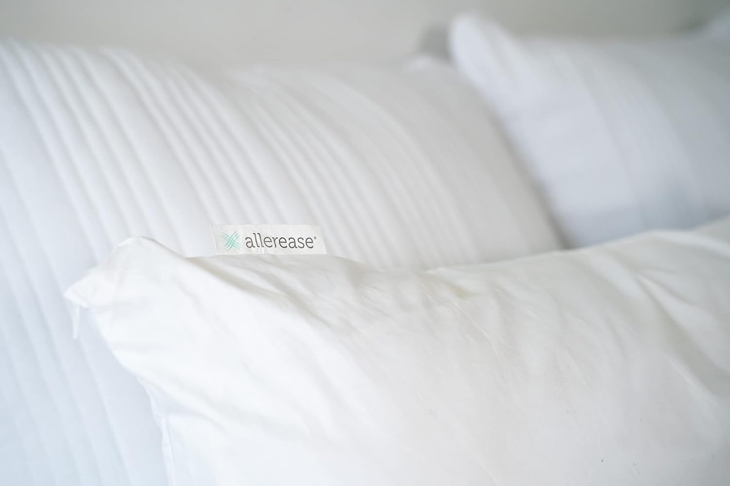 AllerEase 100% Breathable Cotton Pillow Protector For Sleeping, King 36" x 20" - 4 Pack 4 Pack Cotton White