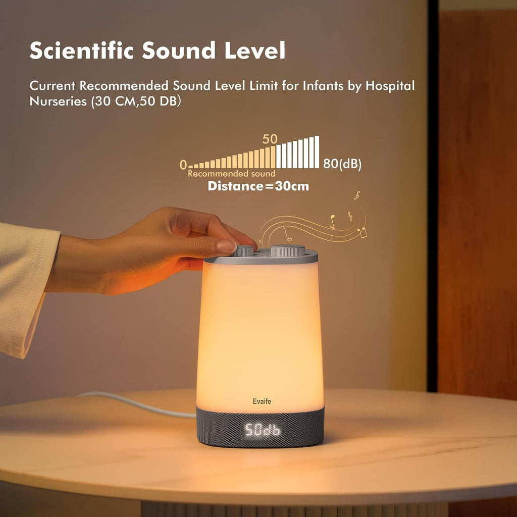 Baby Sound Machine, Nursery Night Light for Kids, Alarm Clock, White Noise Machine for Sleeping, OK to Wake Clock for Toddlers, APP…