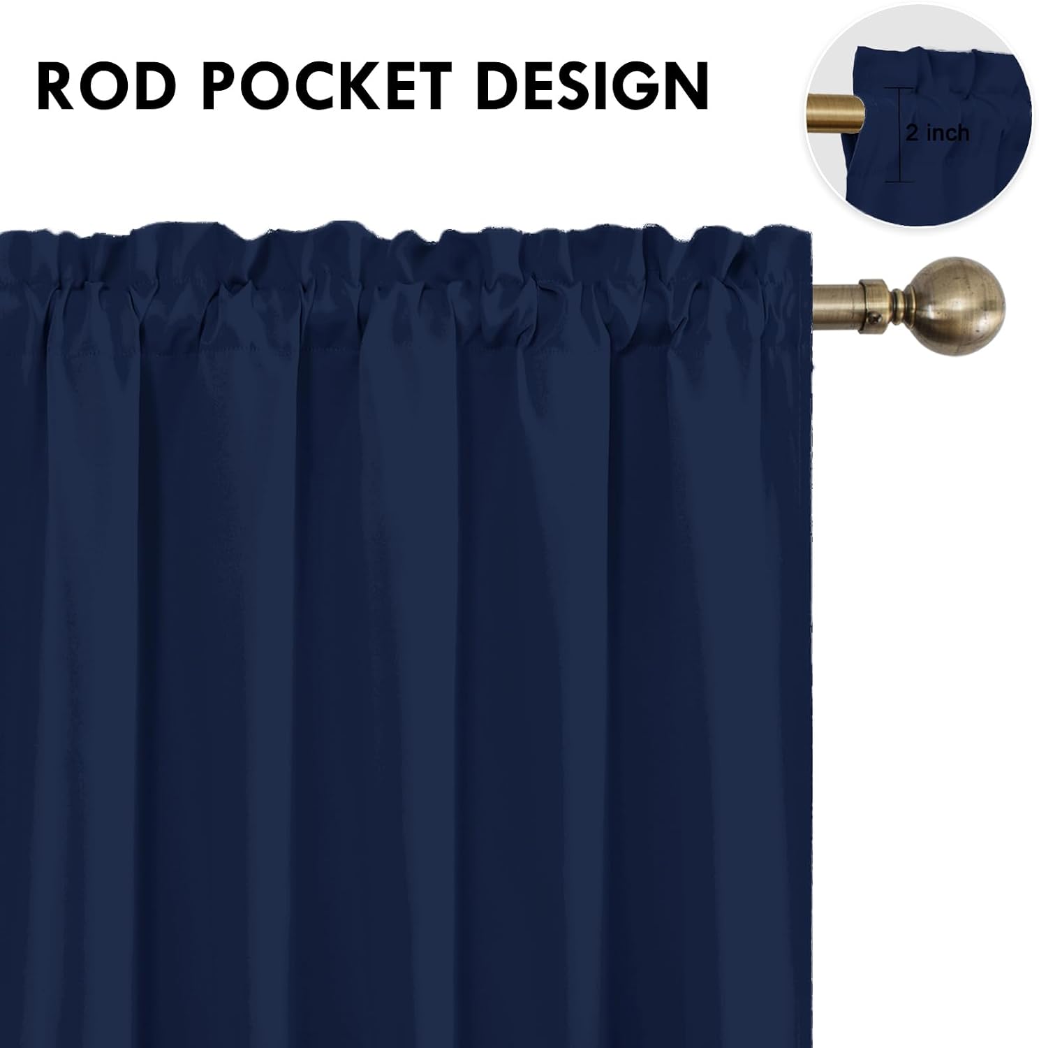 DWCN Short Curtains for Bathroom Windows 36 inches Length 2 Panels Set, Half Window Blackout Curtains for Kitchen, Rod Pocket Energy…