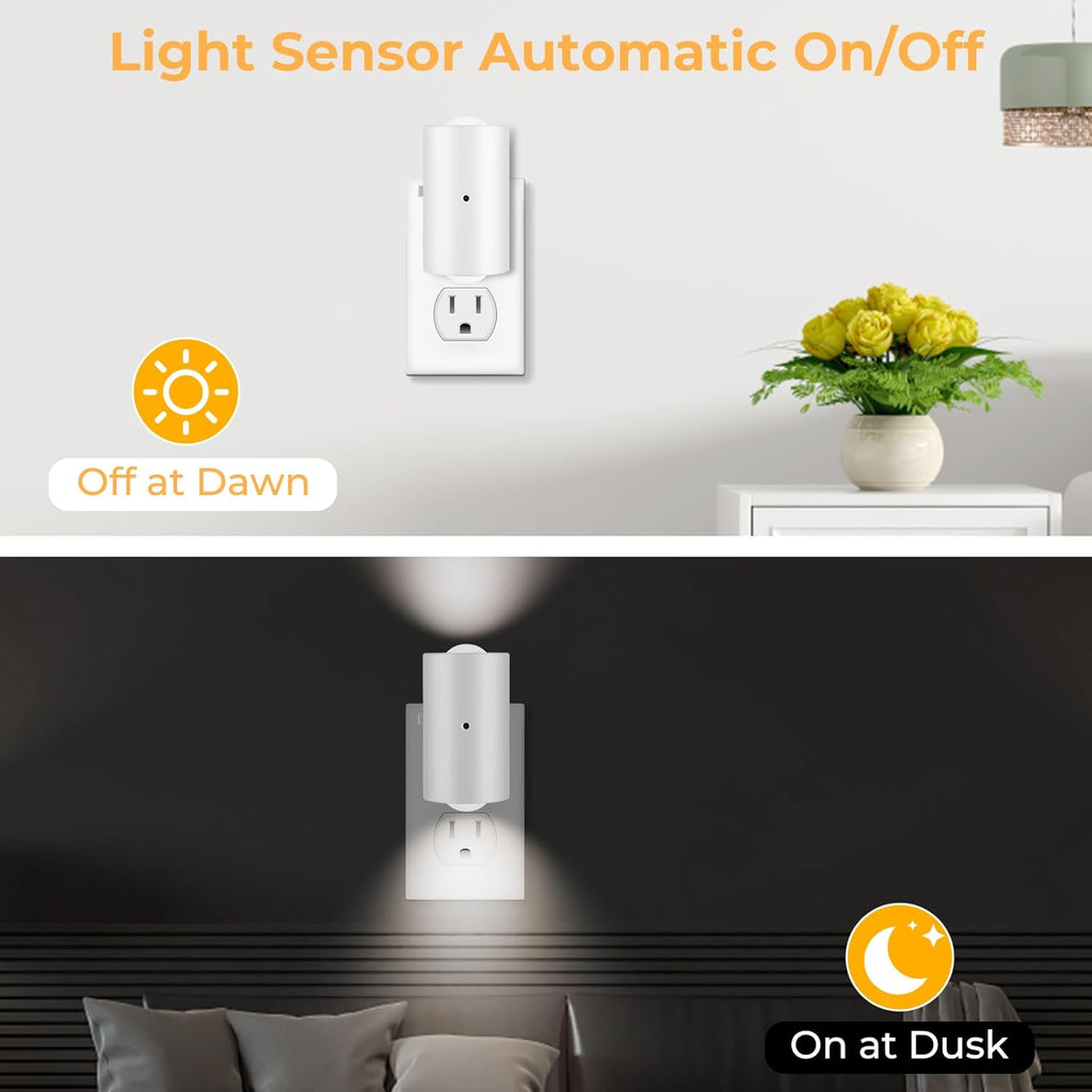 BMXKPO LED Night Light Plug in, Modern Plug-into Wall NightLight, Adjustable 0-200LM Brightness, Daylight 5000K, Dimmable Night Lights for…