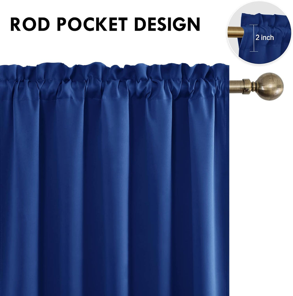 Dwcn Blackout Curtains for Bedroom – Rod Pocket Thermal Insulated Noise Reducing Noise Reducing Drapes for Living Room, W 60 x L 63 Inch, 2…
