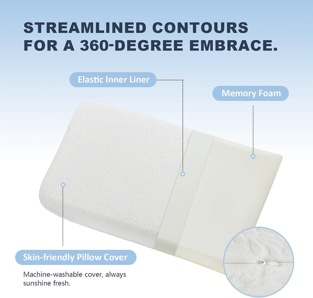 Unimatta White Velvet Bed Pillows for Sleeping 2 Pack - 27.6x15.7x2.4 Inch Gel Infused Memory Foam Queen Size Pillow with Jacquard Cover -…