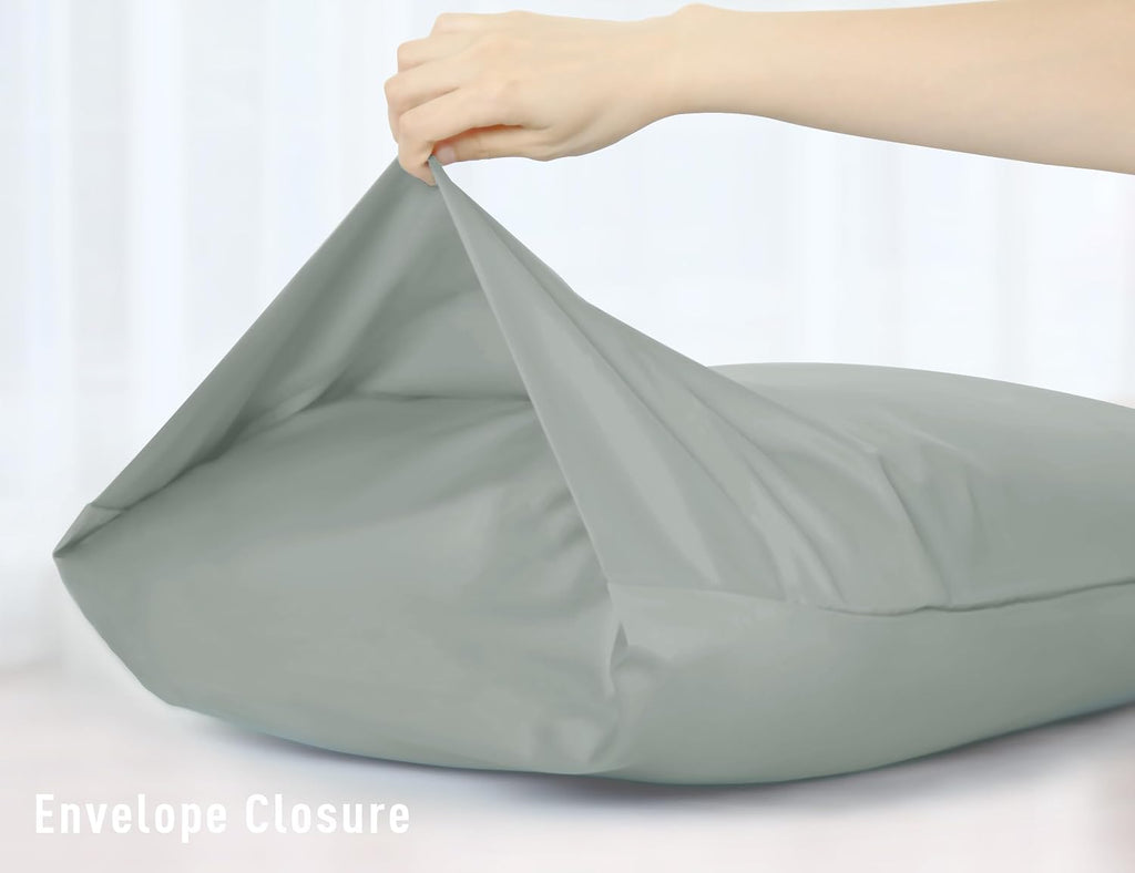 Sunflower Body Pillowcase 100% Cotton Long Pillow Cover/Case Envelope Closure 1 Pack, 20×54 inches Storm Gray, Soft and Breathable
