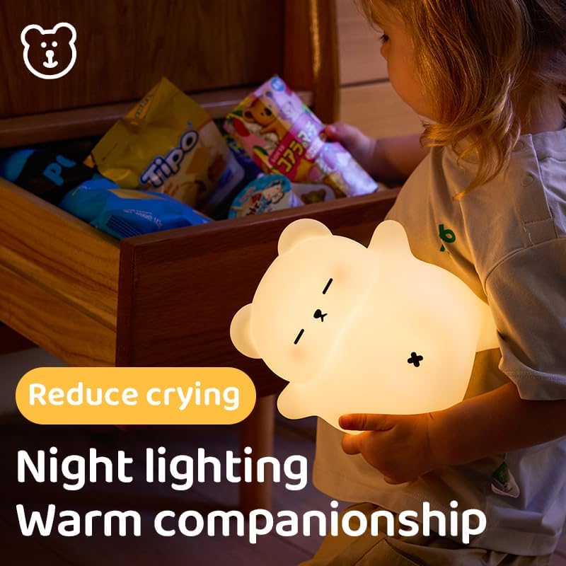 Dreaming My Dream Sleeping Snoring Bear Night Light Nursery lamp for Kids,3-Level Dimmable,30Min Auto-Off Timer, Rechargeable Type-C, BPA-Fr…