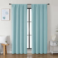 Simplebrand Ava Aqua Blackout Curtains for Bedroom 84 Inch Length 2 Panels Set, Solid Thermal Insulated Privacy Nursery Window Treatment Cu…