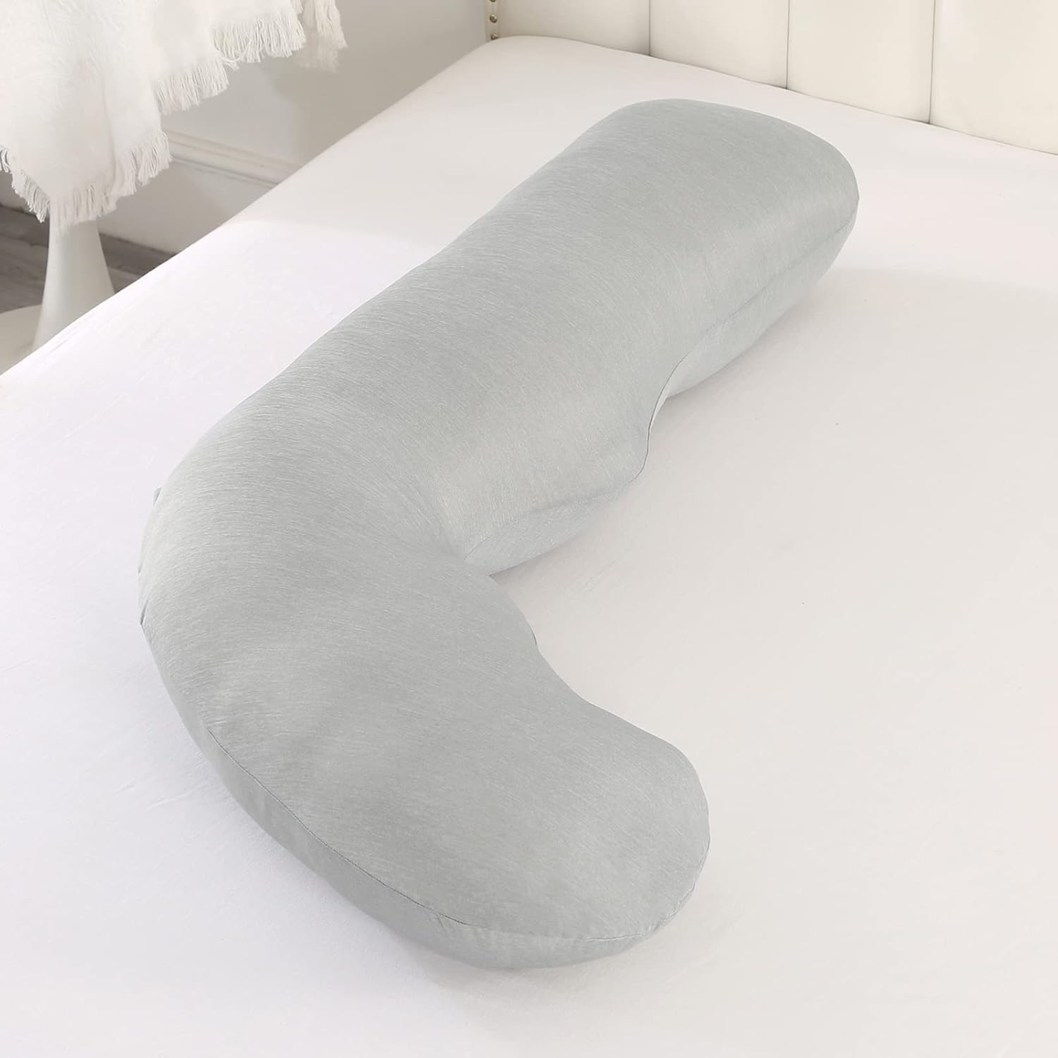 BATTOP Pregnancy Pillows for Sleeping, Maternity Pillow with Cooling Cover, Support for Belly, HIPS, Legs, Pregnancy Must Haves, Side Sleeper…