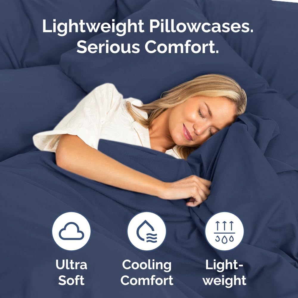 Standard Pillow Cases Set of 2 - Ultra-Soft Hotel Quality Pillowcase Covers - Comfy & Wrinkle Free - Stain & Fade Resistant - Machine…
