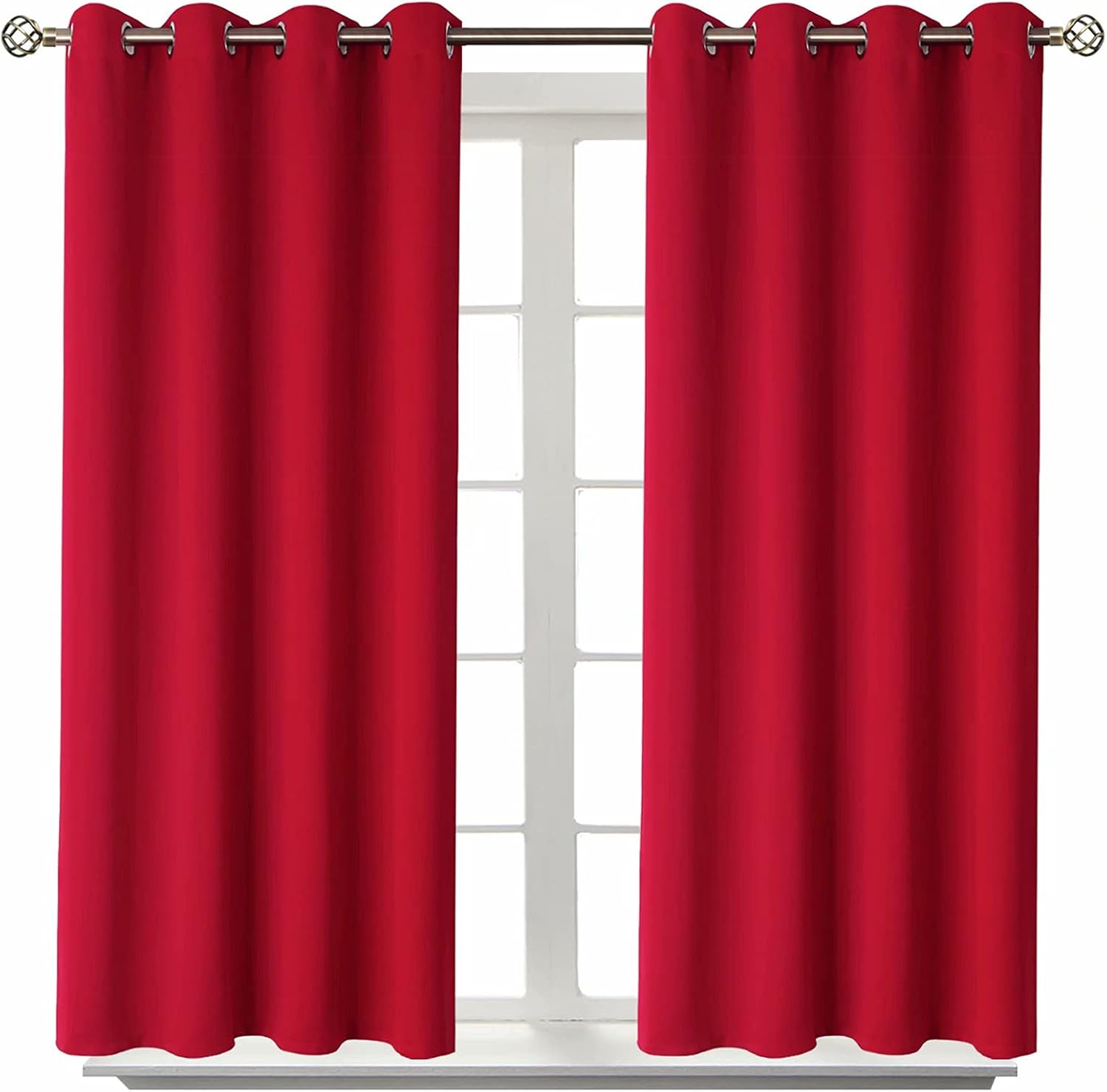 BGment Room Darkening Curtains 45 Inches Long - Grommet Thermal Insulated Drapes Window Treatment Curtains for Bedroom, 2 Panels, 52 x 45 I…