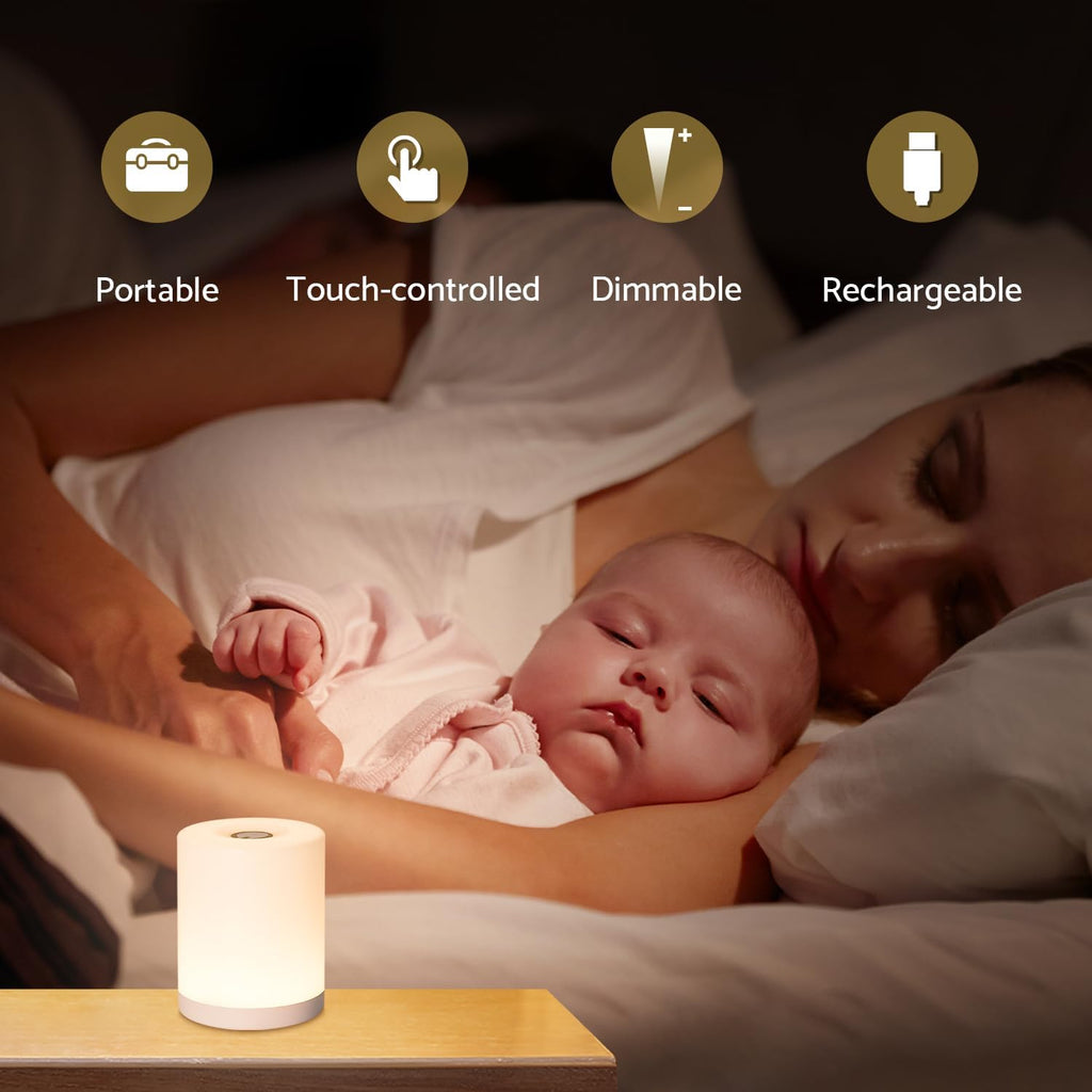 Dazzydot DAZZY DOT Portable Night Light for Baby Nursery, Rechargeable Battery Operated Touch Light, Dimmable Nursery Nightlight for Breast…
