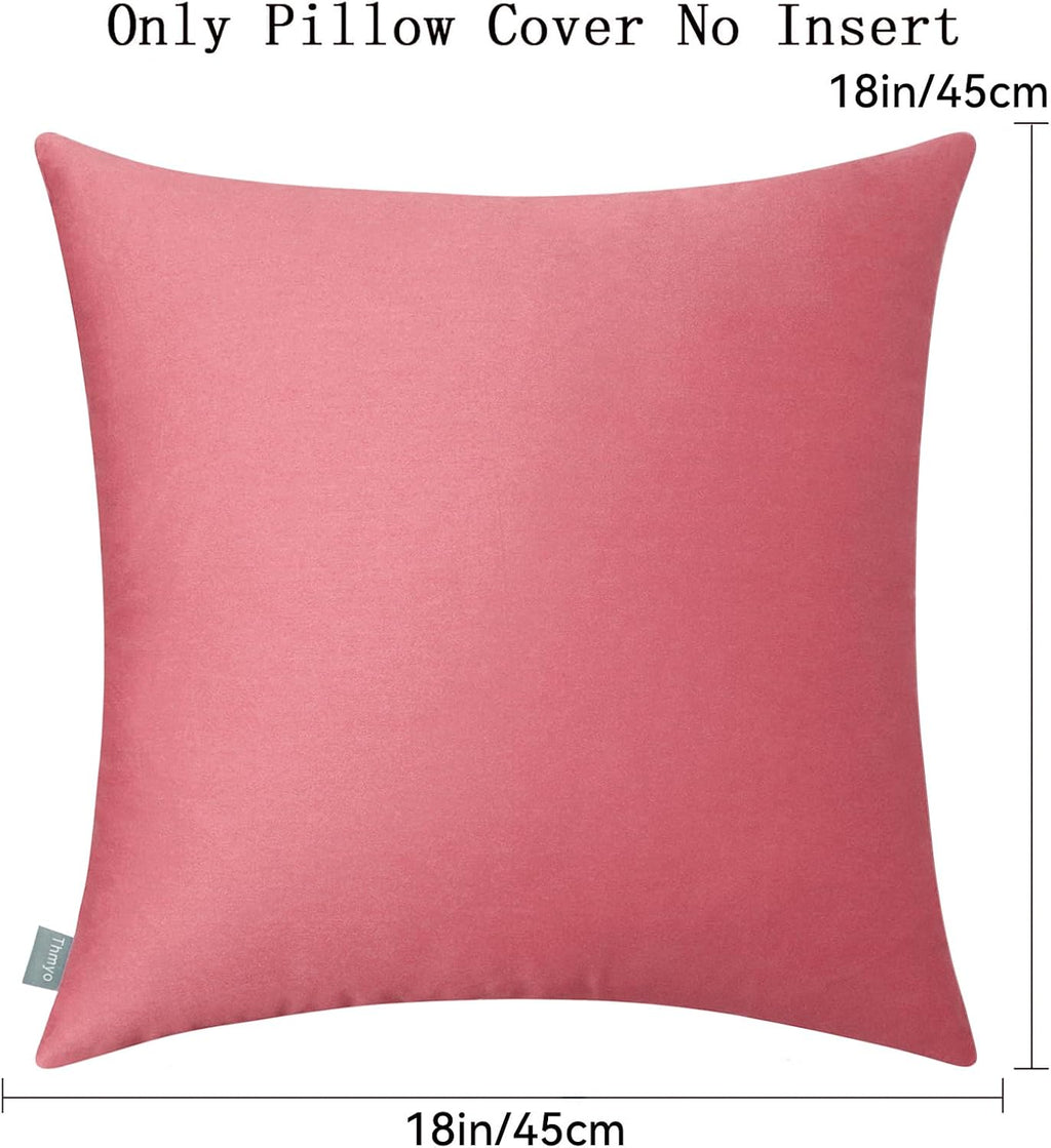 Thmyo 4-Pack 100% Cotton Comfortable Solid Decorative Throw Pillow Case, Square Cushion Cover Pillowcase Sublimation Blank Pillow Covers DI…