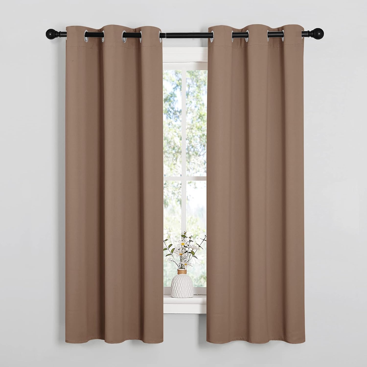 NICETOWN Blackout Window Curtains and Drapes for Kitchen, Window Treatment Thermal Insulated Solid Grommet Blackout Drapery Panels (Set…