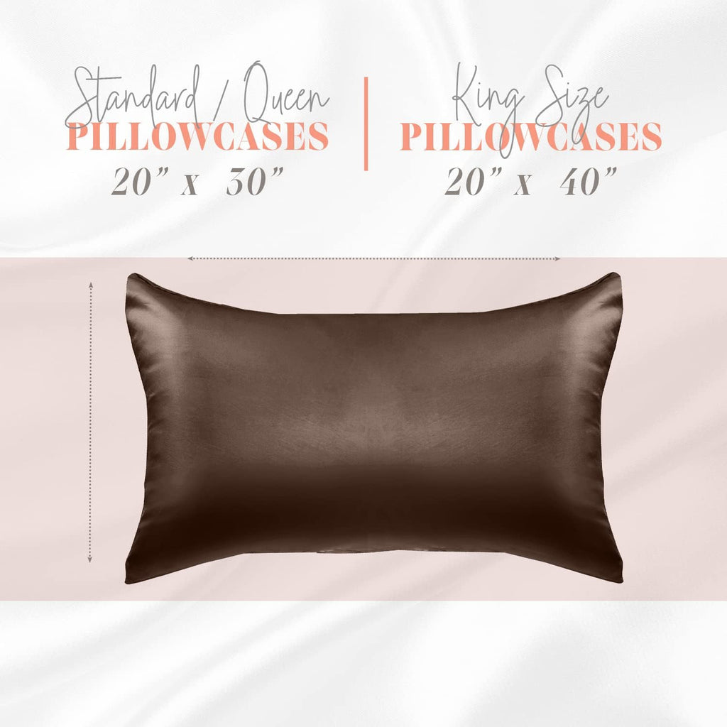 Elegantcomfort Elegant Comfort Silky and Luxurious 2-Piece Satin Pillowcase Set for Healthier Skin and Hair, Hidden Zipper Closure and Beau…