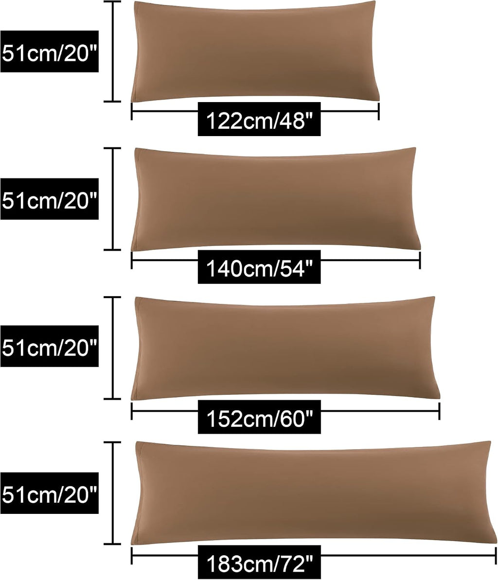 uxcell Soft Microfiber Body Pillow Cover with Zipper Closure, Long Pillow Cases for Body Pillows Weave for 90 GSM Polyester, Brown Body (20…