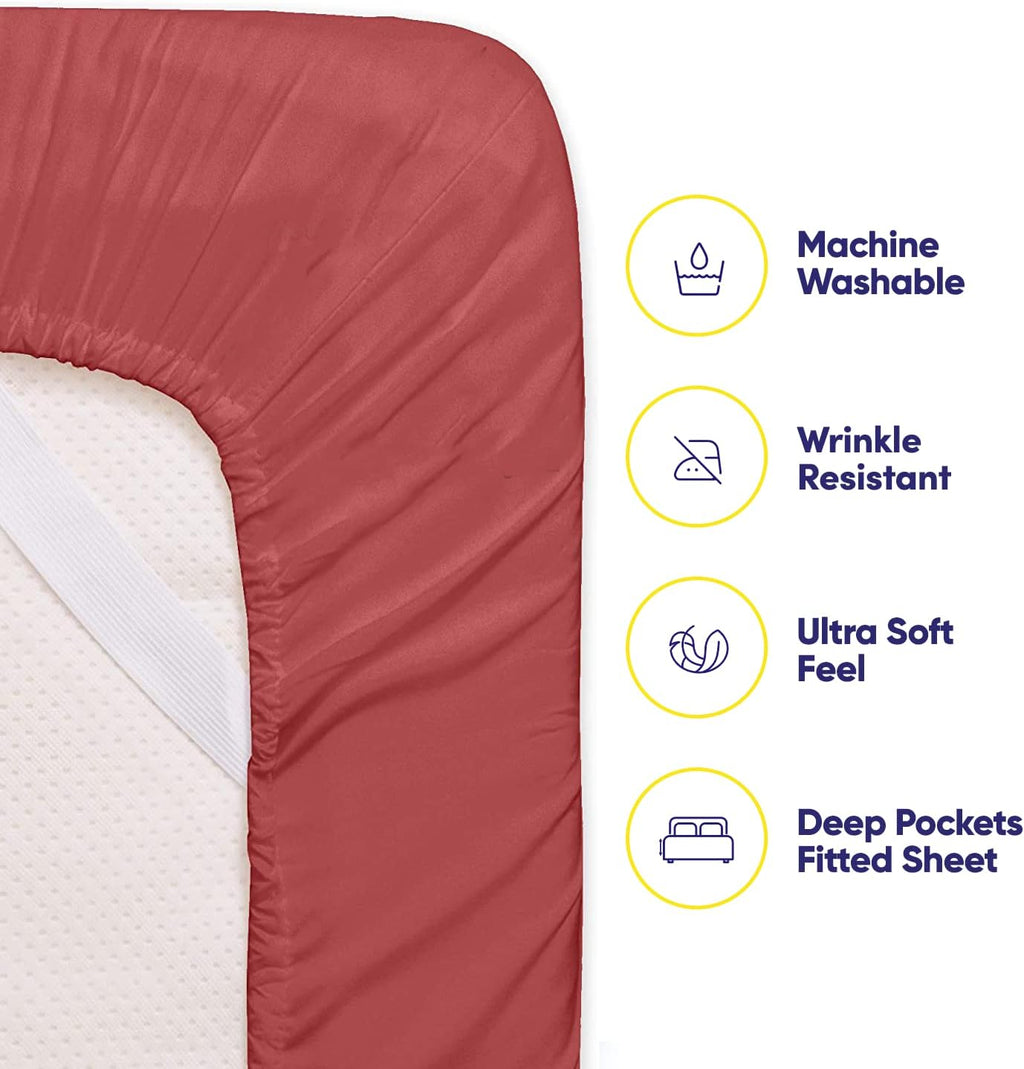 Queen Sheets Burgundy - 6 Piece 1500 Supreme Collection Fine Brushed Microfiber Deep Pocket Queen Sheet Set Bedding - 2 Extra Pillow…