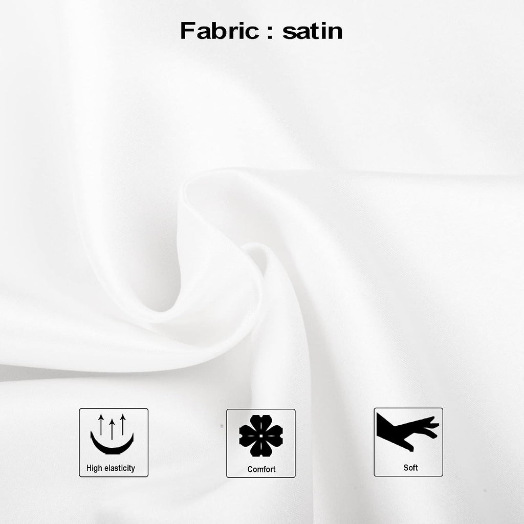 Ntbay Zippered Satin Pillow Cases for Hair and Skin, Luxury Standard Hidden Zipper Pillowcases Set of 2, 20x26 Inches, Pure White 26 Inches…