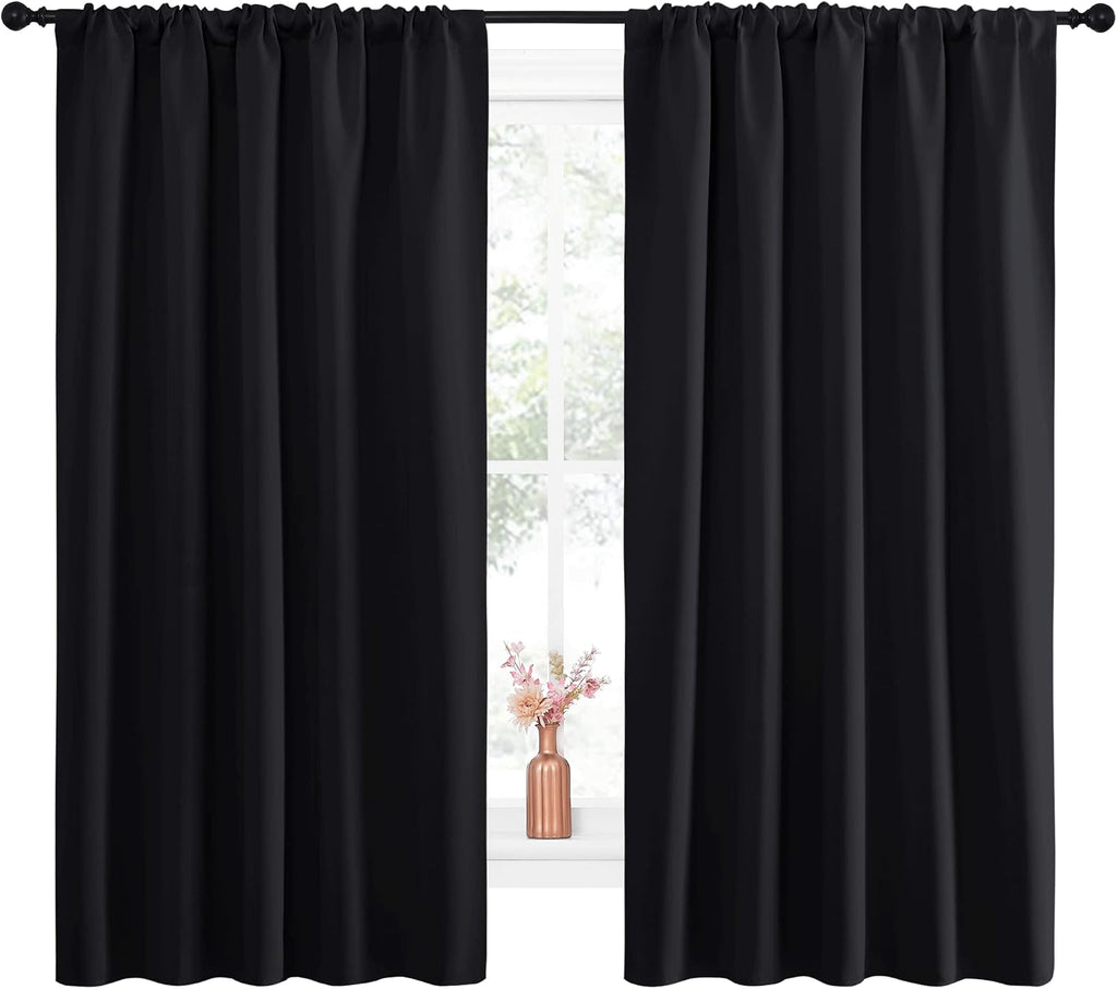 NICETOWN Black Out Window Curtains - Solid Home Decor Thermal Insulated Blackout Drapes/Draperies for Bedroom, Privacy Assured Window…