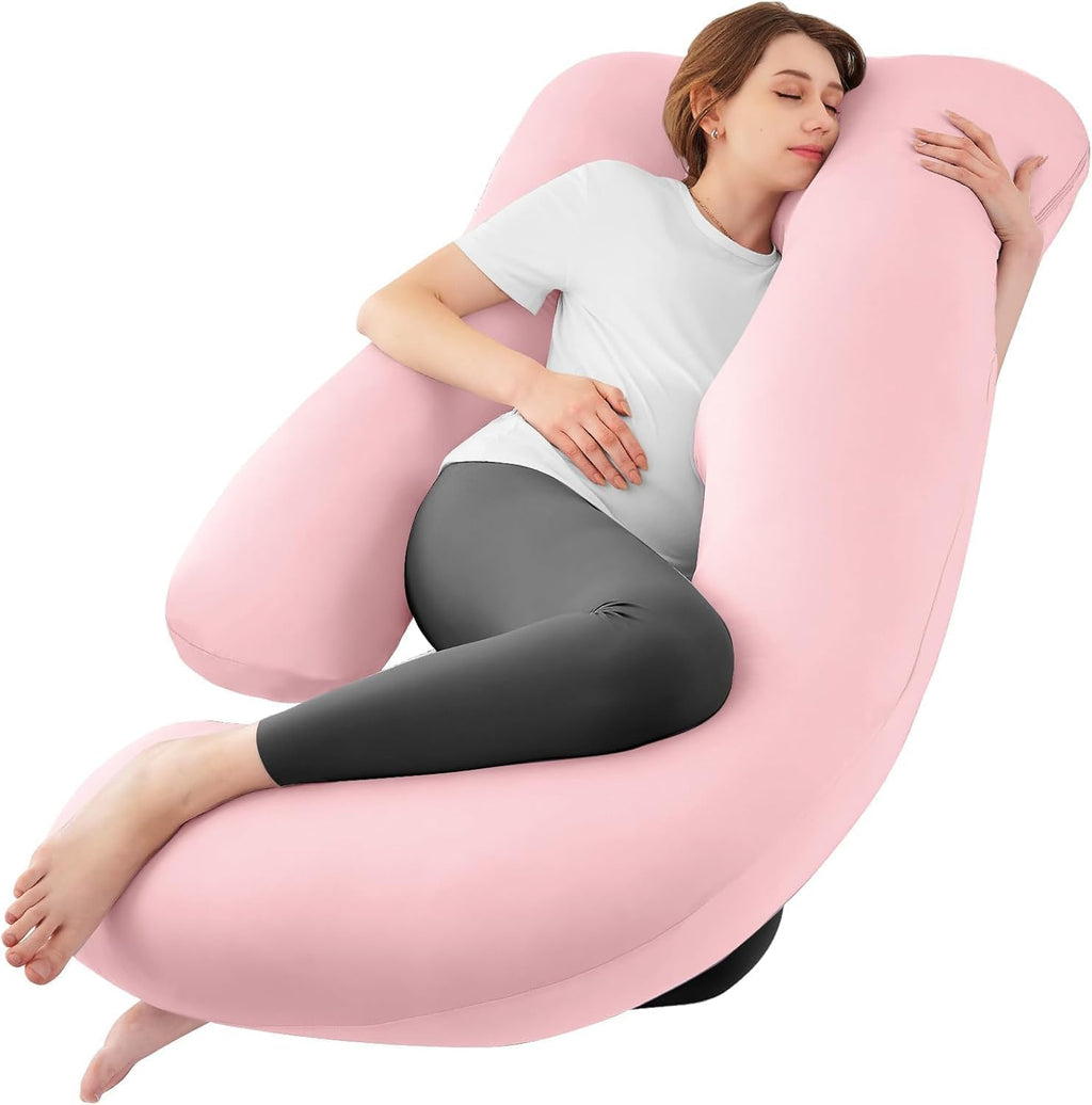Sasttie Pregnancy Pillows for Sleeping, Jumbo U Shaped Cooling Full Body Pillow with Removable Cover, Pregnant Women Must Haves, Maternity…