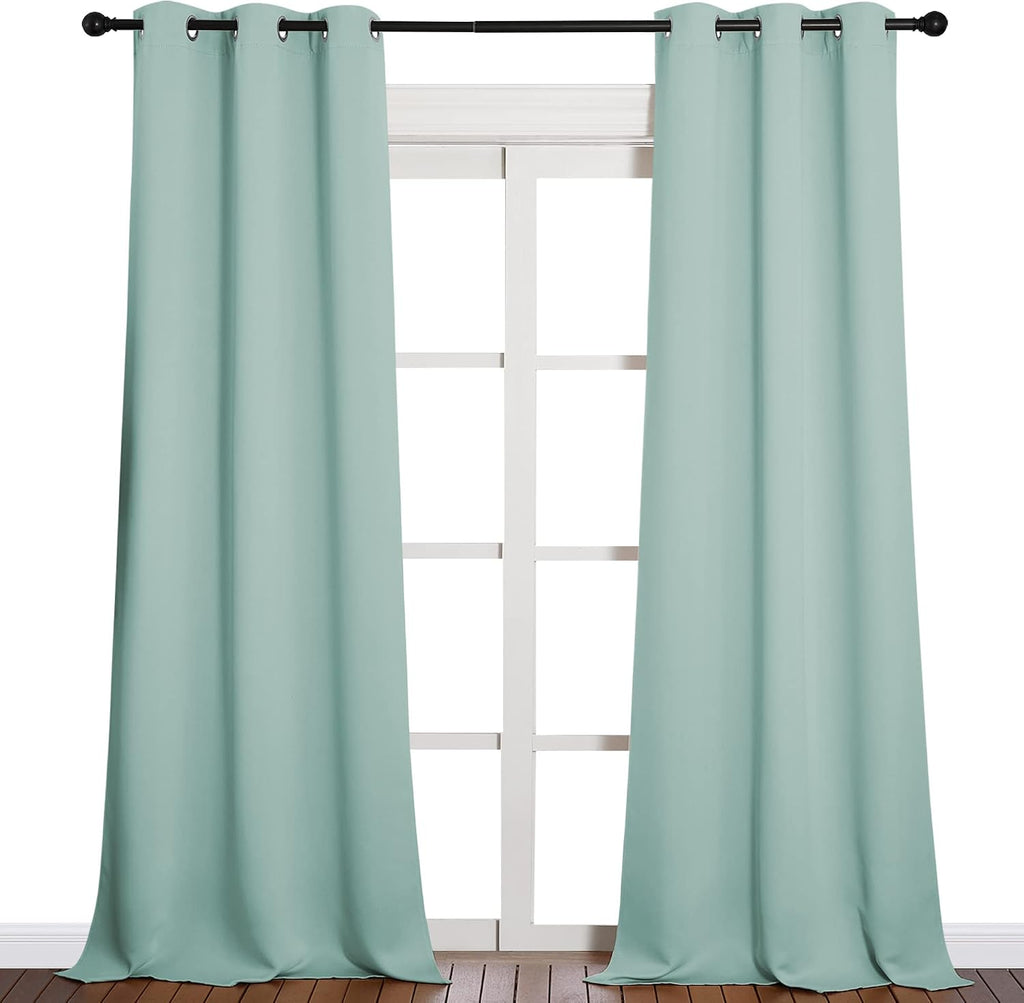 NICETOWN Patio Glass Door Panels - Blackout Curtains for Bedroom/Living Room, Privacy Panel Drapes for Dining and Guest Room (Aqua, 42…