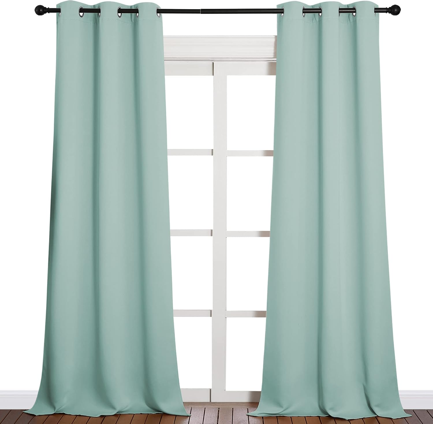 NICETOWN Patio Glass Door Panels - Blackout Curtains for Bedroom/Living Room, Privacy Panel Drapes for Dining and Guest Room (Aqua, 42…