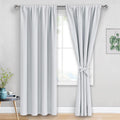 Jiuzhen White Curtains for Bedroom - Thermal Insulated & Energy Saving Room Darkening Rod Pocket Curtains for Living Room, Blackout Drapes…