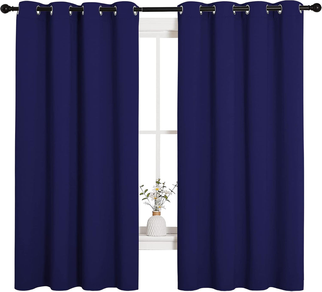 NICETOWN Blackout Draperies Curtains, All Season Thermal Insulated Solid Grommet Top Blackout Curtains/Drapes for Kid's Room (Royal Blue…