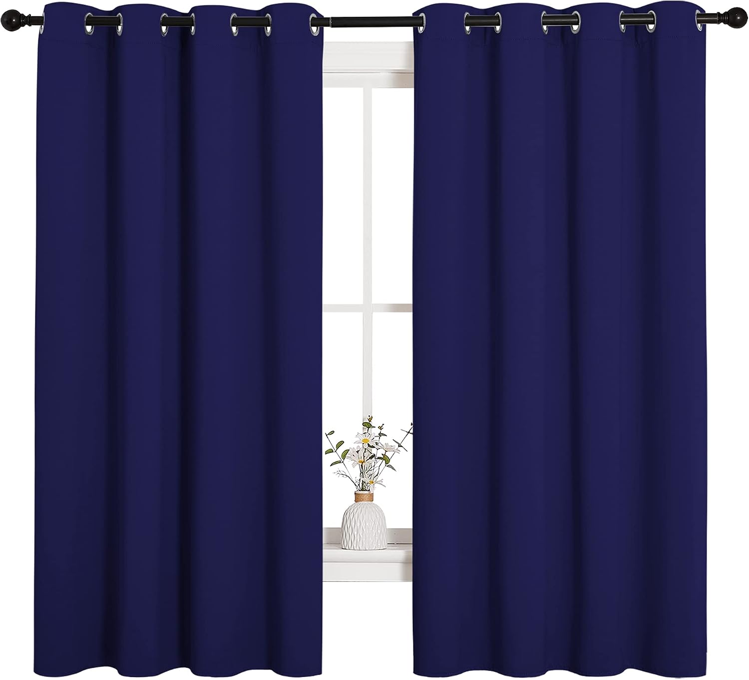 NICETOWN Blackout Draperies Curtains, All Season Thermal Insulated Solid Grommet Top Blackout Curtains/Drapes for Kid's Room (Royal Blue…