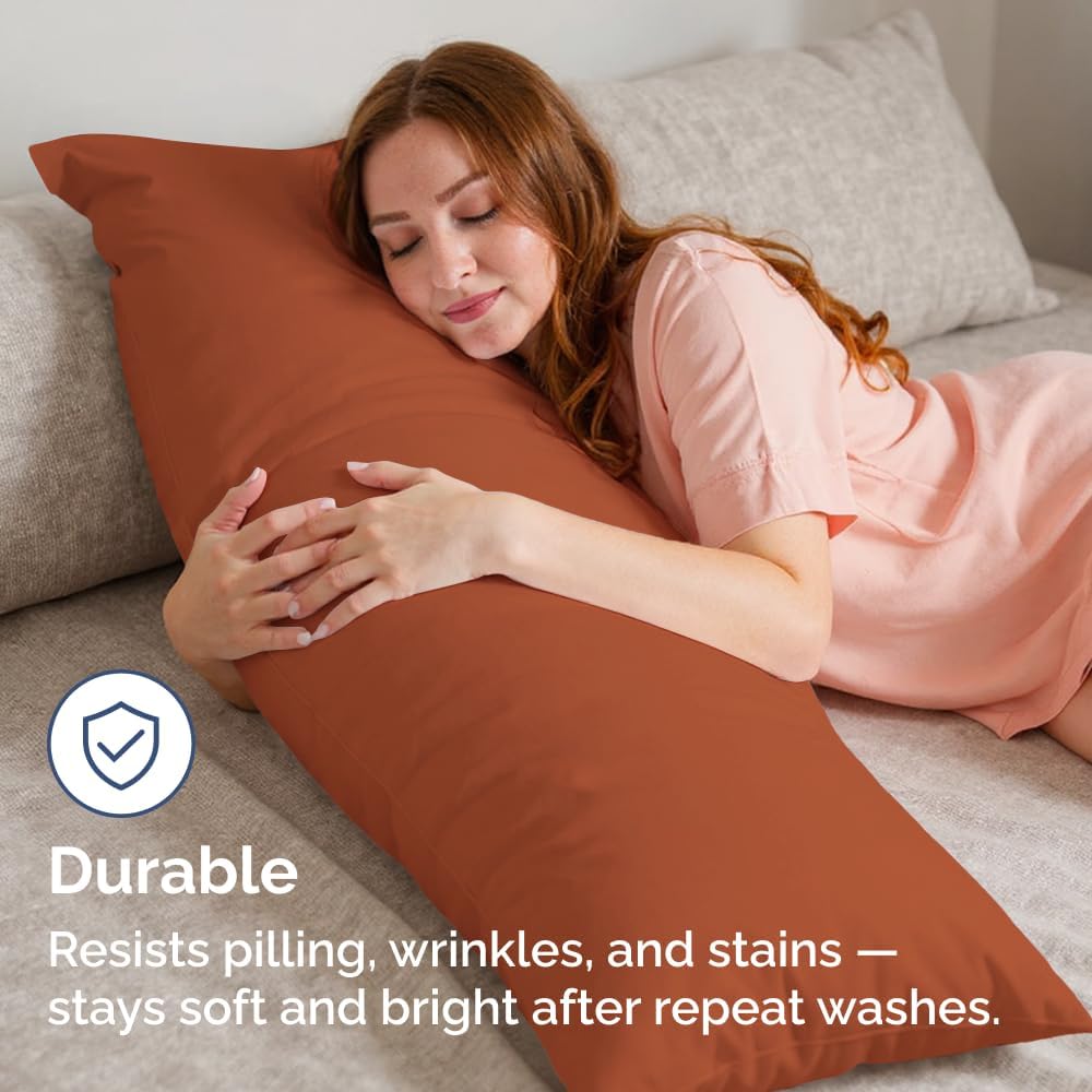 Body Pillowcases Set of 2-20x54 Long Body Pillow Case - Soft Body Pillow Cover for Sleeping & Side Sleepers - Comfy, Breathable & Wrinkle…