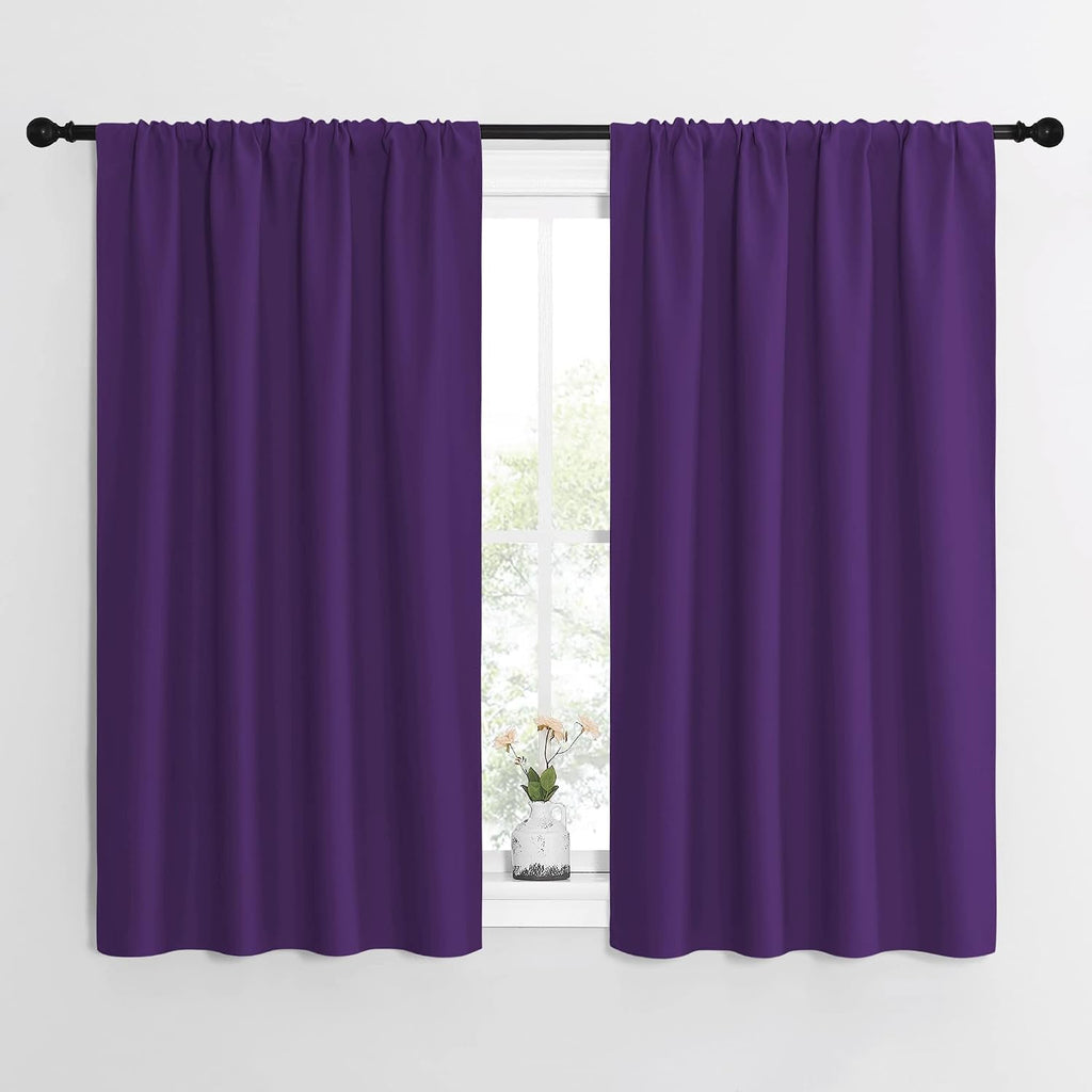 NICETOWN Kitchen Curtains, Short Blackout Curtains & Drapes, Home Decoration Window Treatment Cafe Curtain Panels with Rod Pocket (Royal…