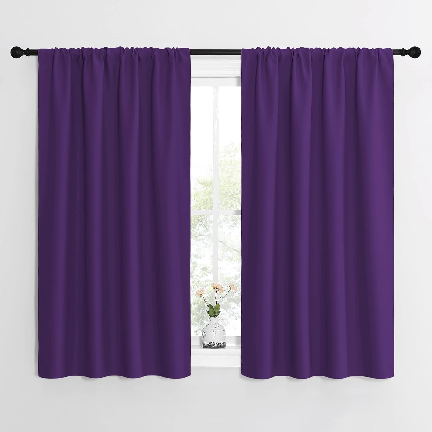 NICETOWN Kitchen Curtains, Short Blackout Curtains & Drapes, Home Decoration Window Treatment Cafe Curtain Panels with Rod Pocket (Royal…