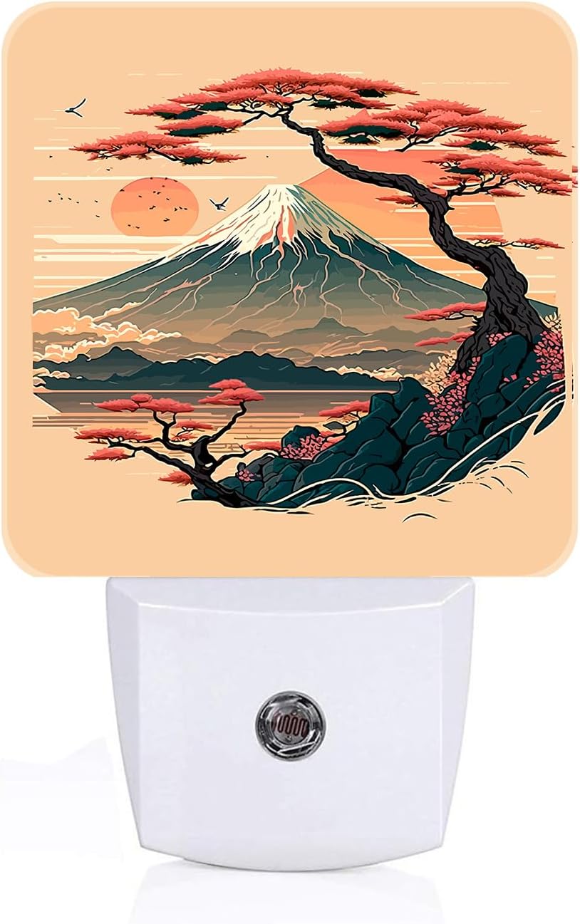 Mount Fuji Night Light, Plug-in Night Lights with Dusk to Dawn Sensor for Stairway, Hallway, Bedroom Sleep Friendly Ideal for…