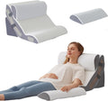 Ahpmeoa 4PCS Wedge Pillow Set for After Surgery, Back Pillow for Bed Sitting up, 10-in-1 Foam Wedge Pillow for Acid Reflux & Back, Post Su…