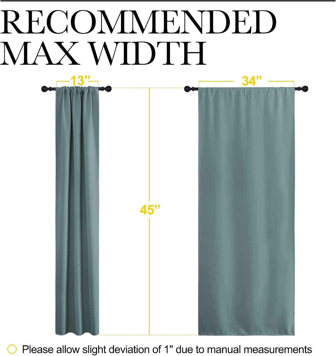 NICETOWN Greyish Blue Blackout Curtains Panels for Window, Thermal Insulated Rod Pocket Blackout Drapes/Draperies for Living Room (2…