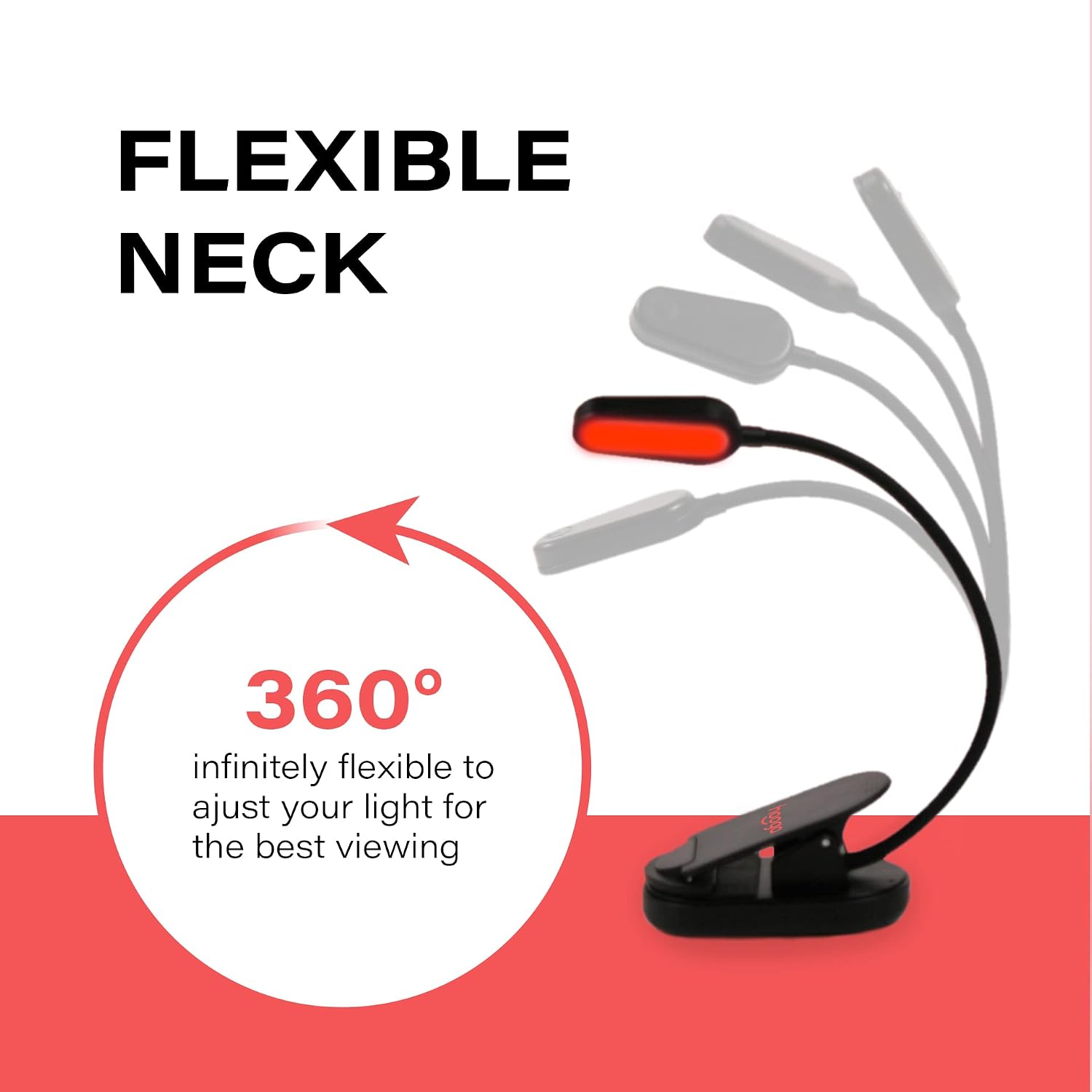 Hooga Red Book Light, Rechargeable Clip On 625nm LED Light for Reading in Bed. No Blue Light Emitted, Eye comfort Light for Strain-Free…