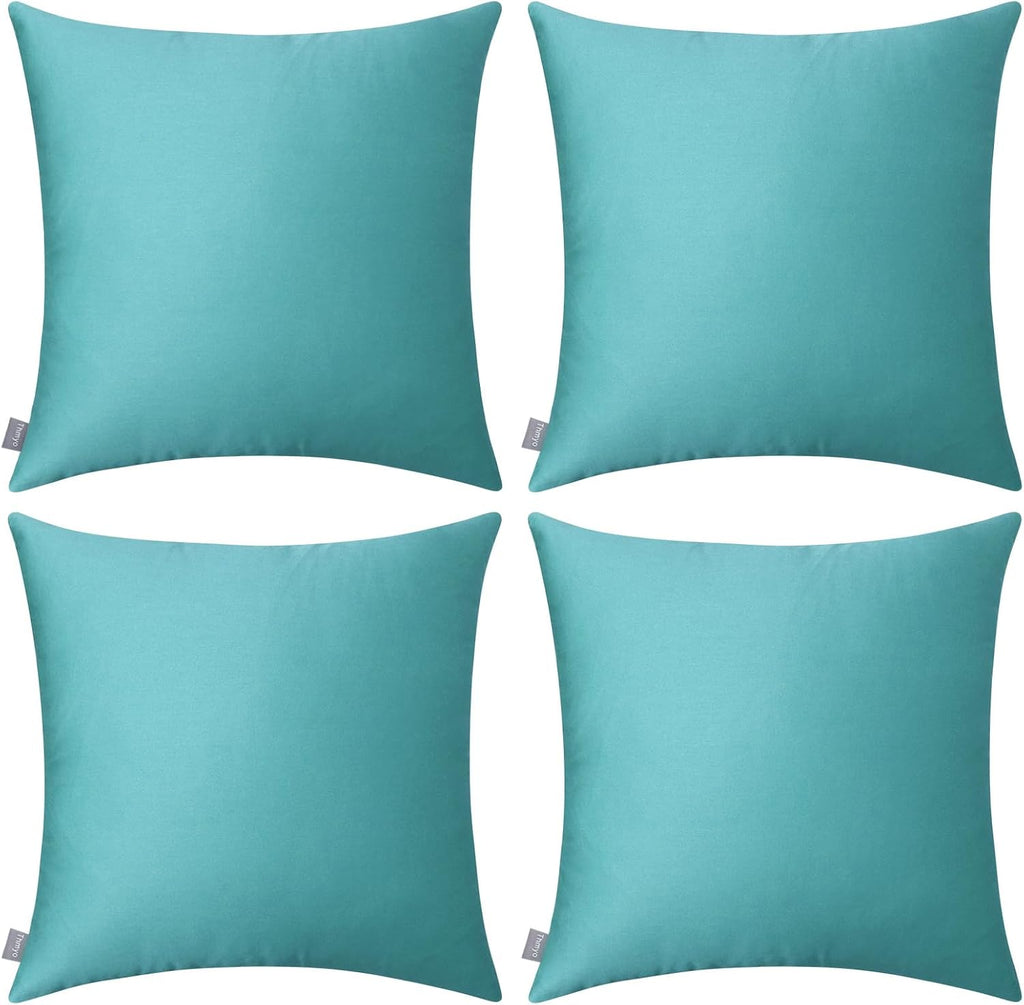 Thmyo 4-Pack 100% Cotton Comfortable Solid Decorative Throw Pillow Case Square Cushion Cover Pillowcase Sublimation Blank Pillow Covers DIY…