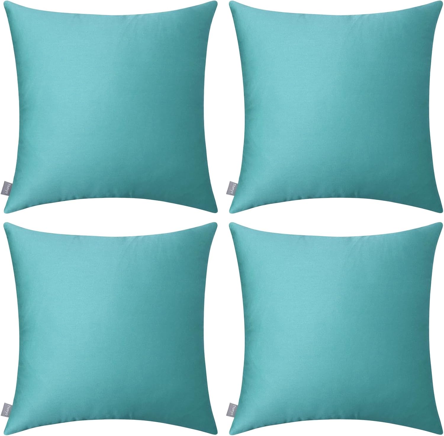 Thmyo 4-Pack 100% Cotton Comfortable Solid Decorative Throw Pillow Case Square Cushion Cover Pillowcase Sublimation Blank Pillow Covers DIY…