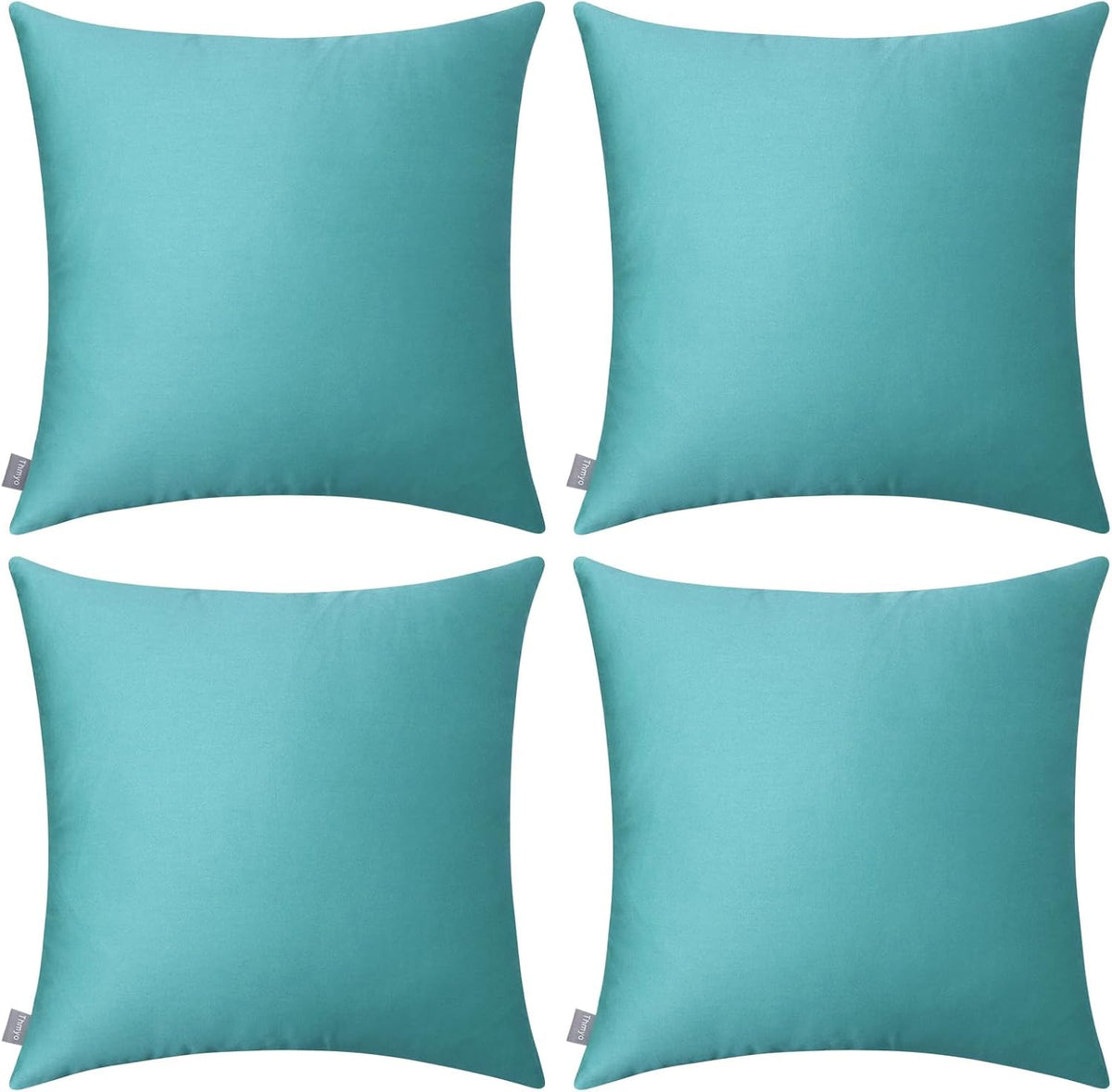 Thmyo 4-Pack 100% Cotton Comfortable Solid Decorative Throw Pillow Case, Square Cushion Cover Pillowcase Sublimation Blank Pillow Covers DI…