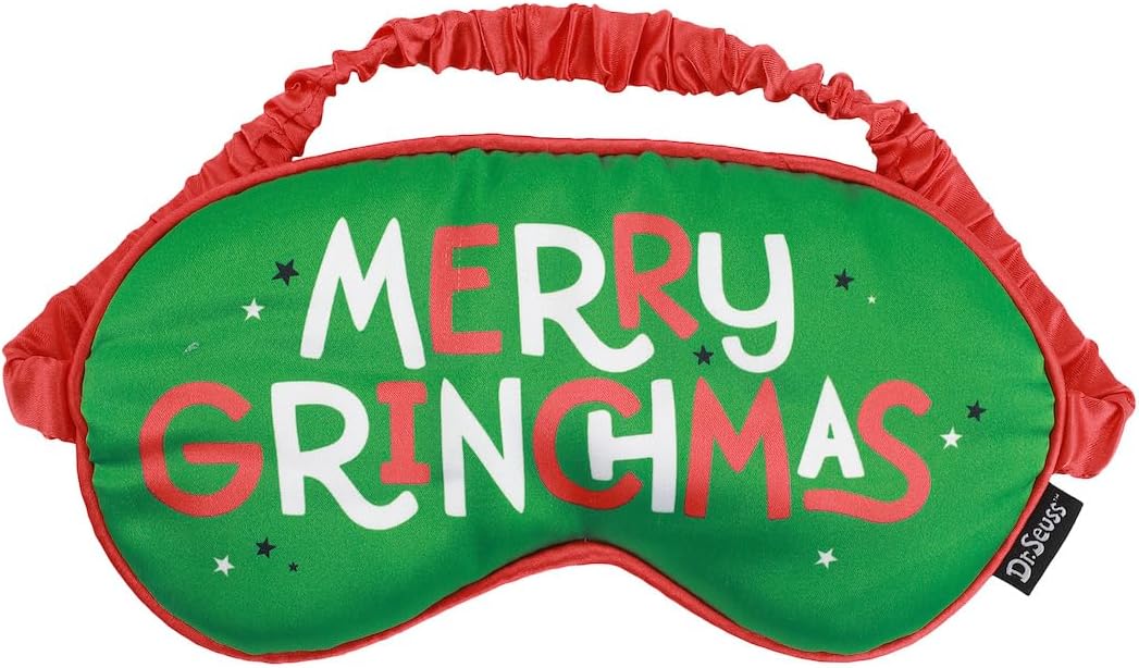 Bioworld The Grinch Merry Grinchmas 3-Piece Memory Foam Neck Pillow Eye Mask & Luggage Tag Set