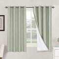 H.VERSAILTEX Linen Blackout Curtains 63 Inches Long 100% Absolutely Blackout Thermal Insulated Textured Linen Look Curtain Draperies…