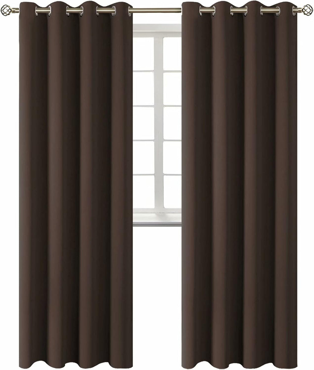 BGment Blackout Curtains for Bedroom - Grommet Thermal Insulated Room Darkening Curtains for Living Room, Set of 2 Panels (52 x 95 Inch, Br…