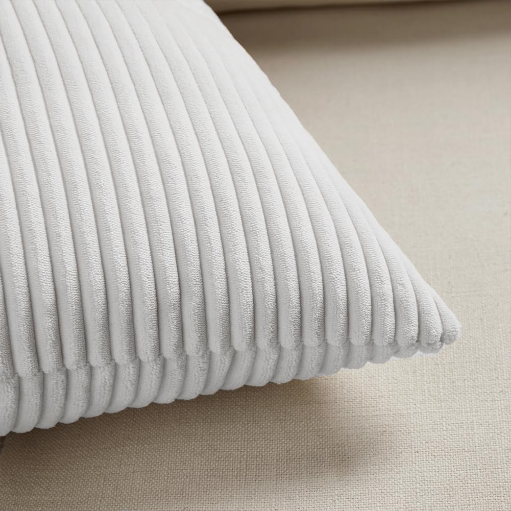 Fancy Homi 2 Packs White Samll Decorative Throw Pillow Covers 12x12 Inch with for Couch Bed Sofa, Rustic Farmhouse Boho Home Decor, Soft…
