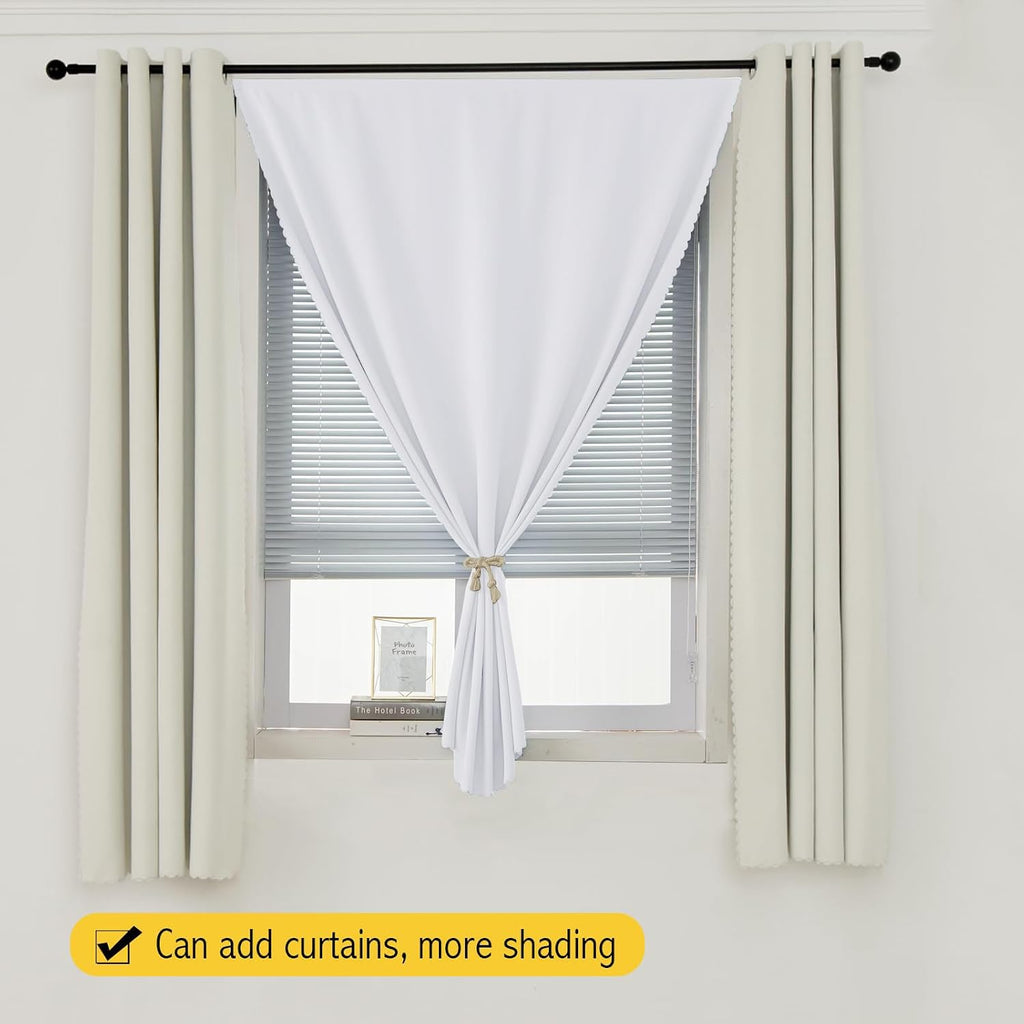 self Adhesive Curtains Portable Blackout Curtain Simple and Easy to Install Bedroom Window Thermal Lnsulated Kitchen Room Darkening Black…