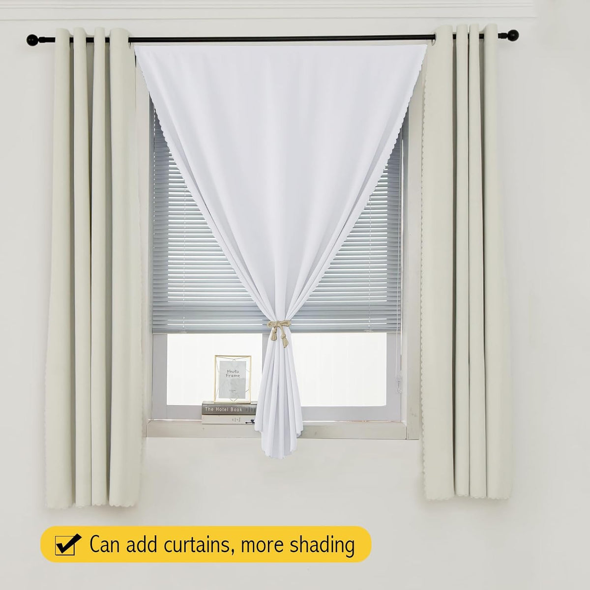 self Adhesive Curtains Portable Blackout Curtain Simple and Easy to Install Bedroom Window Thermal Lnsulated Kitchen Room Darkening Black…