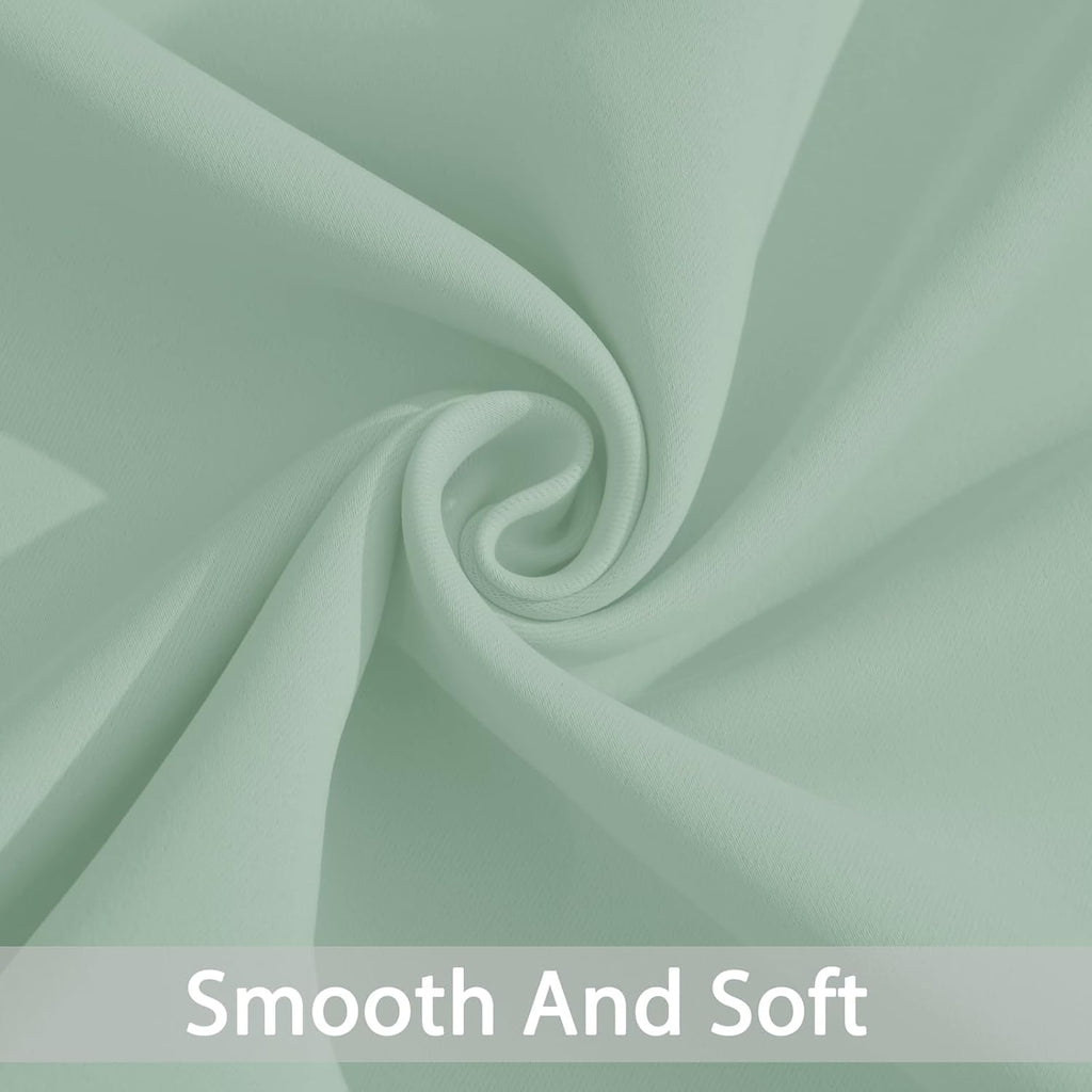 Yakamok Light Sage Green Blackout Curtains-Room Darkening Green Thermal Insulated Grommet Set of 2 Drapes for Bedroom Living Room, 52W x…