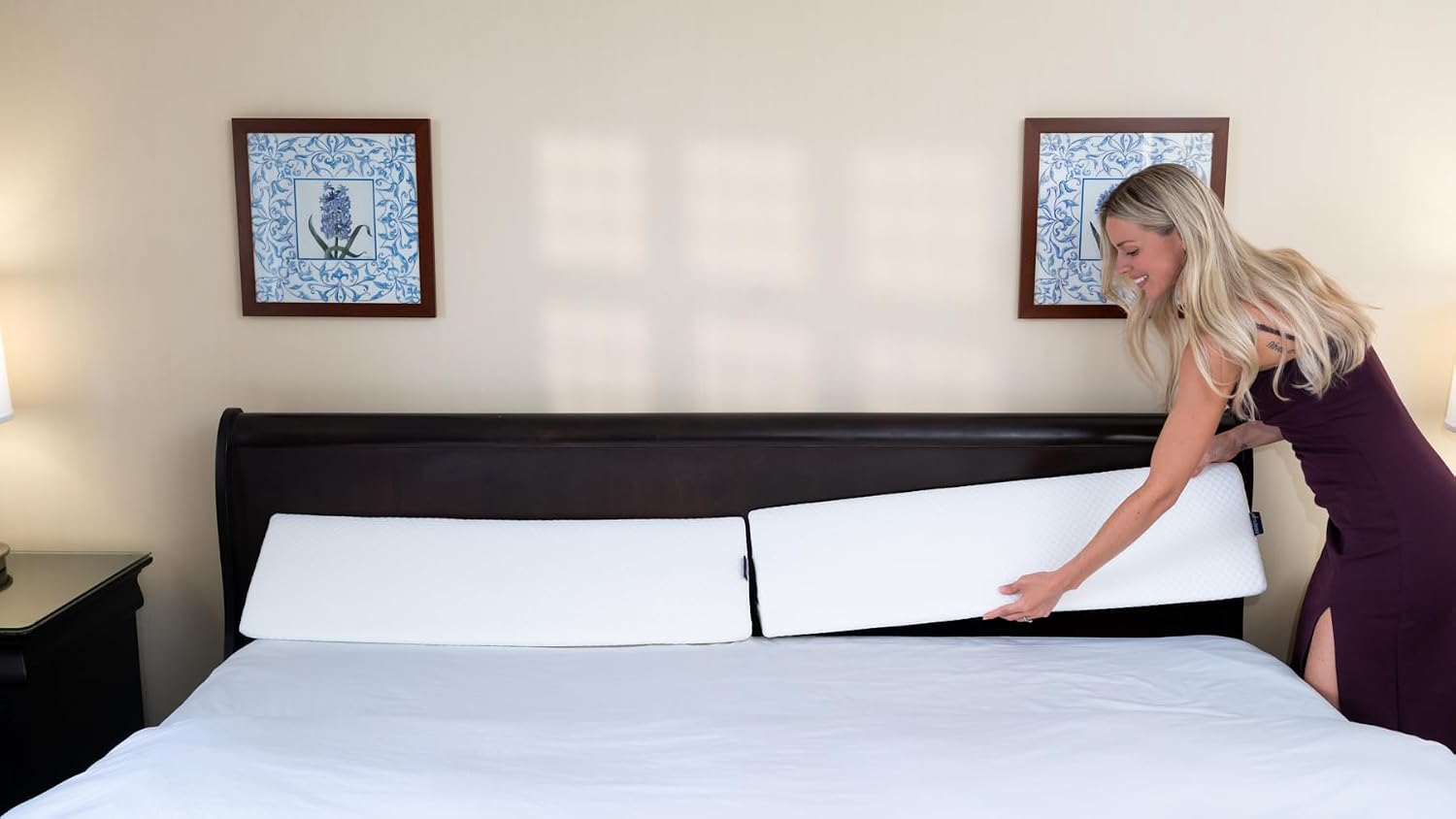 XetraDesign Bed Wedge Pillow Set for Headboard Gap Up to 7", Triangle Gap Filler for Bed, Mattress Wedge Gap Filler, Headboard Space…