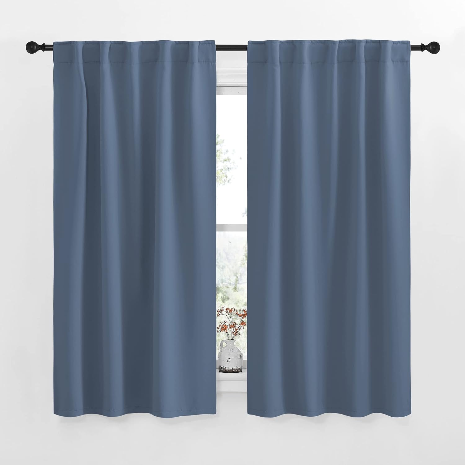 NICETOWN RV Curtains for Camper Windows - (Stone Blue Color) 34x54 Inch, 2 Panels Set, Thermal Insulated Room Darkening Blackout…